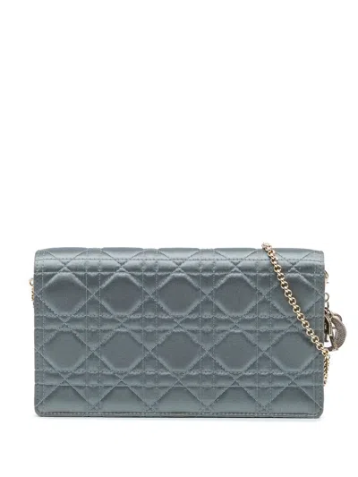 Pre-owned Dior 2019 Silk Cannage Lady  Wallet On Chain Crossbody Bag