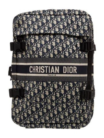 Pre-owned Dior 2019 Small Travel Suitcase In Blue/neutrals