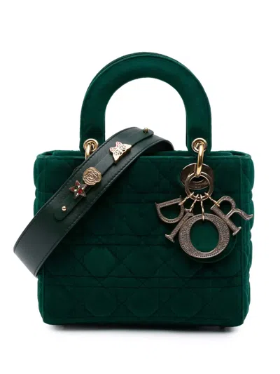 Pre-owned Dior 2019 Small Velvet Cannage My Abc Lady  Satchel