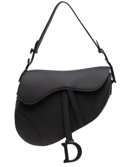 Pre-owned Dior 2019 Ultra Matte Calfskin Saddle Bag Shoulder Bag In Black