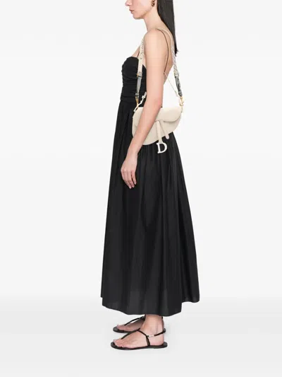 Pre-owned Dior 2019 Ultra Matte Calfskin Saddle Bag Shoulder Bag In White