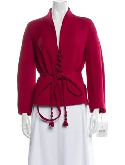 Pre-owned Dior 2019 Virgin Wool Evening Jacket In Red