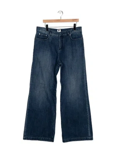 Pre-owned Dior 2019 Wide Leg Jeans In Blue