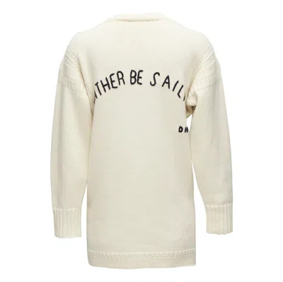 Pre-owned Dior 2019 Wool Cashmere Cream Rather Be Sailing Long Pullover Sweater Fr34 Xs In White