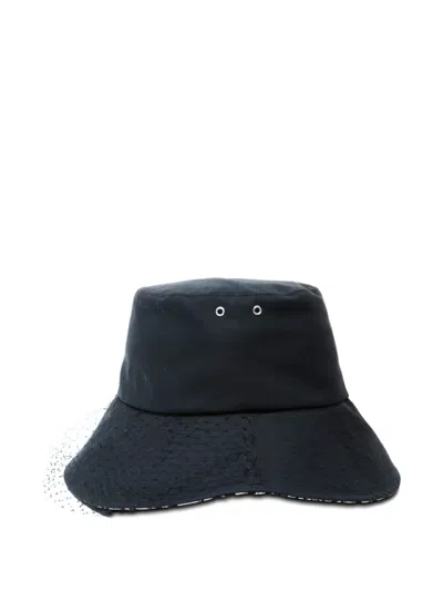 Pre-owned Dior 2020-2025 Teddy-d Eyelet Bucket Hat In Black
