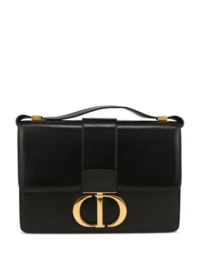 Pre-owned Dior 2020 30 Montaigne Shoulder Bag In Black
