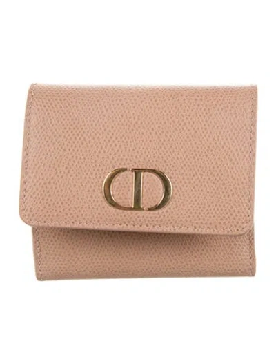 Pre-owned Dior 2020 30 Montaigne Trifold Wallet In Neutrals