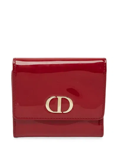 Pre-owned Dior 2020 30 Montaigne Wallet In Red