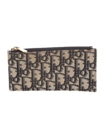 Pre-owned Dior 2020 Checkbook Wallet In Blue/neutrals