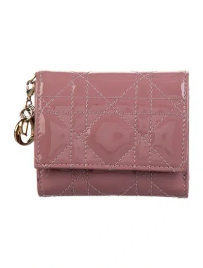 Pre-owned Dior 2020 Lady  Lotus Wallet In Pink