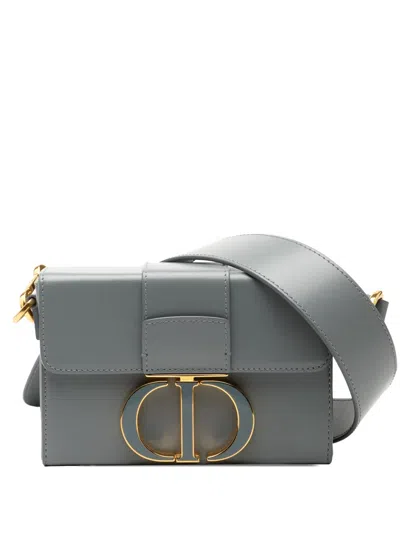 Pre-owned Dior 2020 Leather 30 Montaigne Box Bag Crossbody Bag In Gray