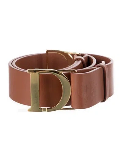 Pre-owned Dior 2020 Leather Waist Belt In Brown