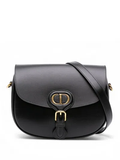 Pre-owned Dior 2020 Medium Leather Bobby Crossbody Bag In Black
