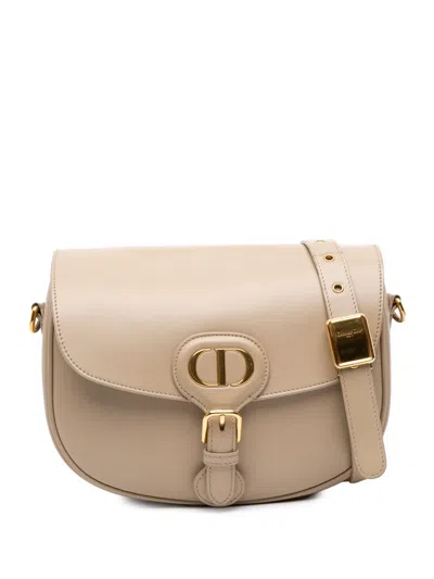 Pre-owned Dior 2020 Medium Leather Bobby Crossbody Bag In Brown