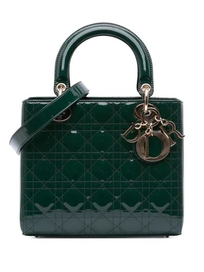 Pre-owned Dior 2020 Medium Patent Cannage Lady  Satchel