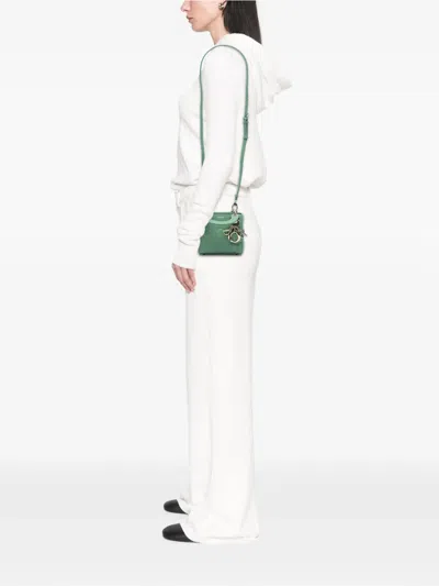 Pre-owned Dior 2020 Micro Lambskin Cannage Lady  Satchel In Green