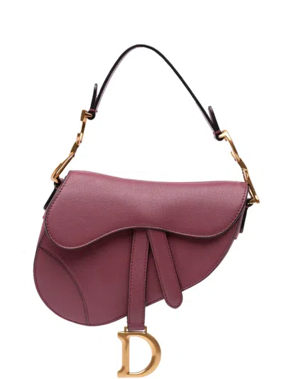 Pre-owned Dior 2020 Mini Goatskin Saddle Bag Satchel In Pink