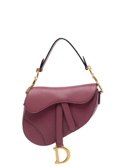 Pre-owned Dior 2020 Mini Goatskin Saddle Bag Satchel In Pink