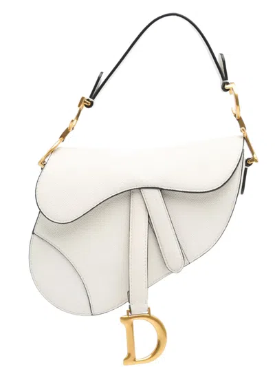 Pre-owned Dior 2020 Mini Grained Calfskin Saddle Bag Satchel