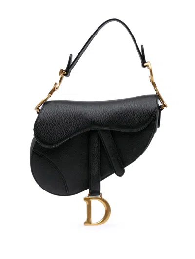 Pre-owned Dior 2020 Mini Grained Calfskin Saddle Satchel
