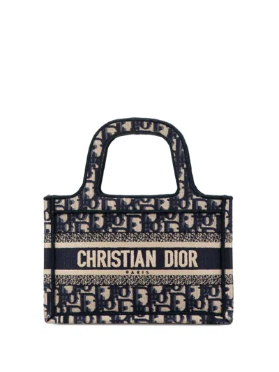 Pre-owned Dior 2020 Mini Oblique Book Tote Handbag In Blue