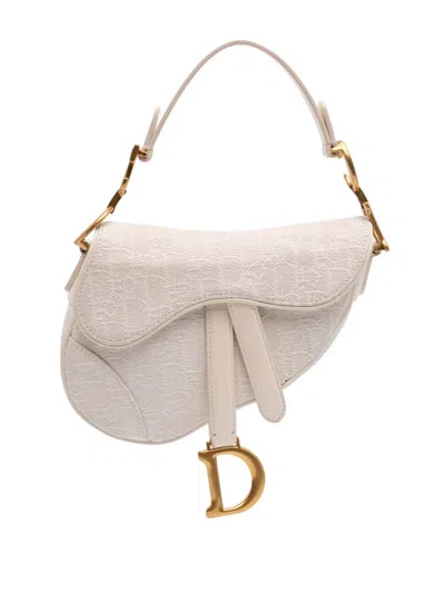 Pre-owned Dior 2020 Mini Oblique Canvas Saddle Bag Satchel