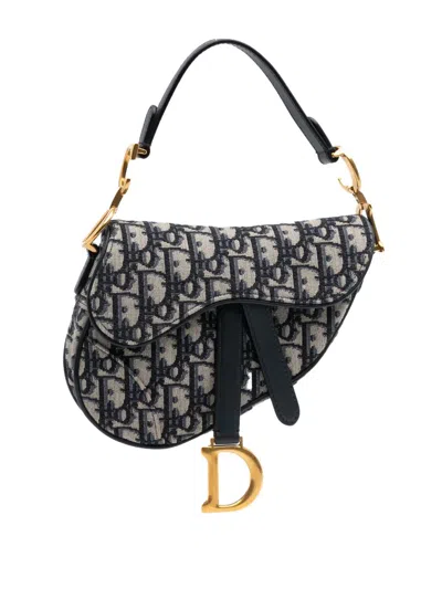 Pre-owned Dior 2020 Mini Oblique Canvas Saddle Bag Satchel