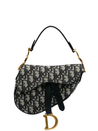 Pre-owned Dior 2020 Mini Oblique Canvas Saddle Bag Satchel