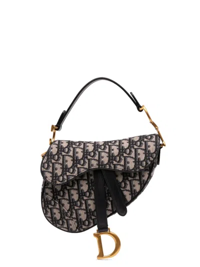 Pre-owned Dior 2020 Mini Oblique Canvas Saddle Bag Satchel