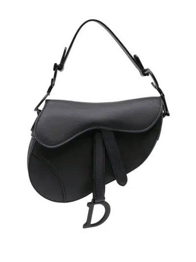 Pre-owned Dior 2020 Mini Ultra Matte Calfskin Saddle Satchel In Black