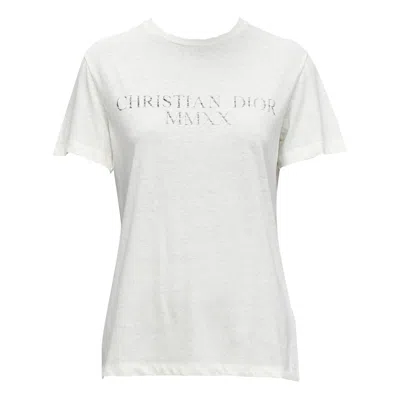 Pre-owned Dior 2020 Mmxx Together Apart Print Ecru Washed Cotton Linen Sleeve Tshirt Xs In Brown