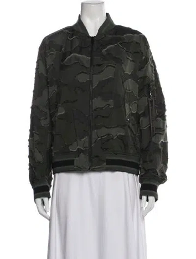 Pre-owned Dior 2020 Patterned Bomber Jacket In Green