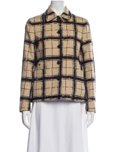 Pre-owned Dior 2020 Plaid Print Jacket In Neutral