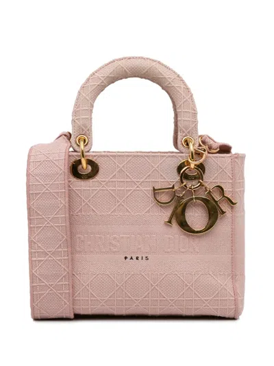 Pre-owned Dior 2020  Medium Cannage Lady D-lite Two-way Bag In Pink