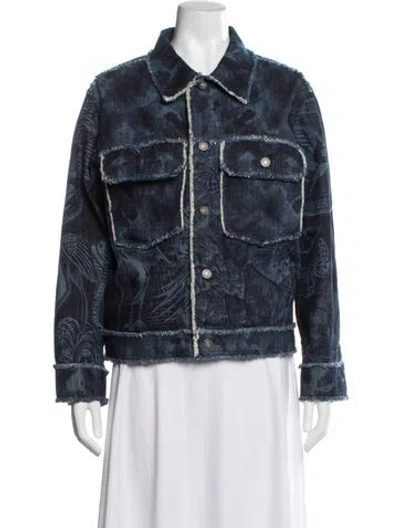 Pre-owned Dior 2020 Printed Denim Jacket In Blue