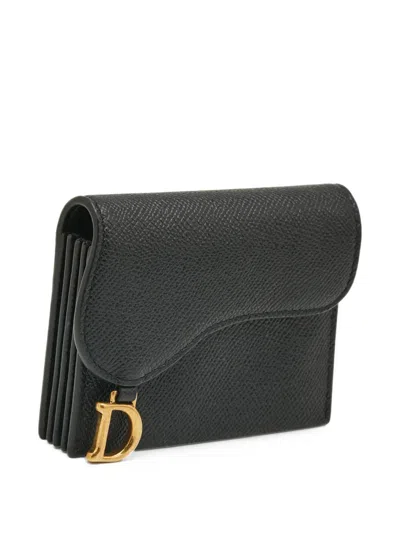 Pre-owned Dior 2020 Saddle Card Holder In Black