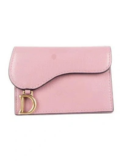 Pre-owned Dior 2020 Saddle Compact Wallet In Pink