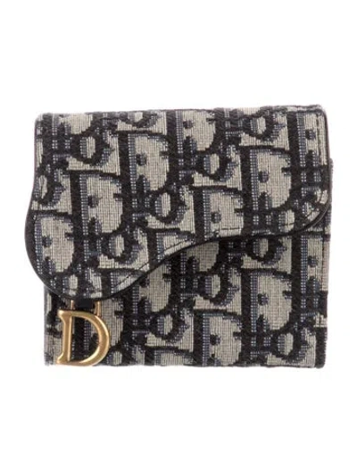 Pre-owned Dior 2020 Saddle Lotus Wallet Compact Wallet In Neutral