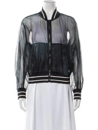 Pre-owned Dior 2020 Sheer Tie Dye Bomber Bomber Jacket In Blue