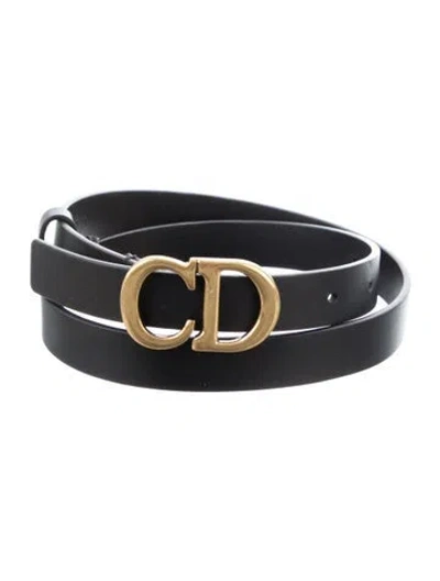 Pre-owned Dior 2020 Signature Logo Waist Belt In Black