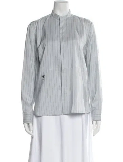 Pre-owned Dior 2020 Silk Button-up Top In Blue