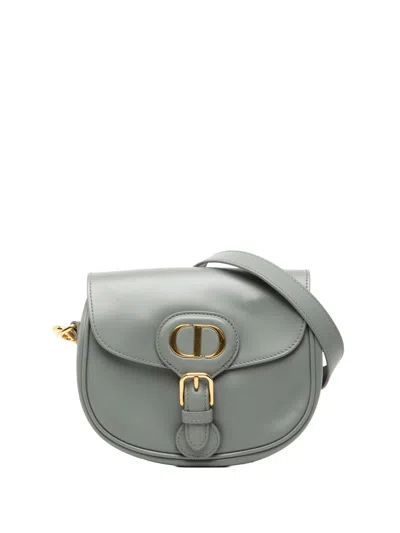 Pre-owned Dior 2020 Small Leather Bobby Crossbody Bag In Gray