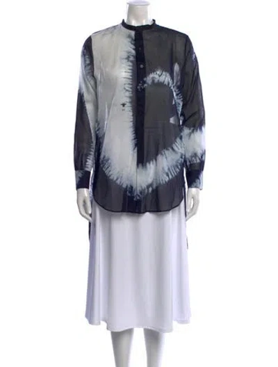 Pre-owned Dior 2020 Tie-dye Print Button-up Top In Blue