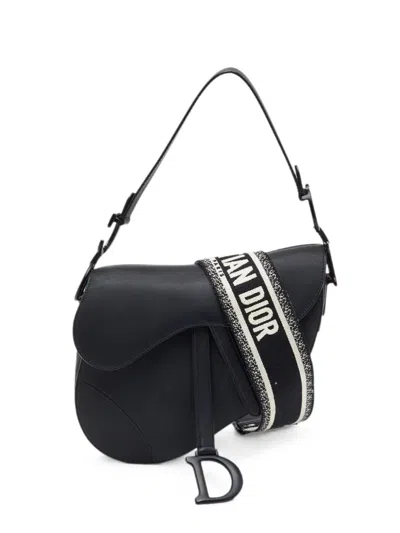 Dior 2020 Ultramatte Saddle Leather Handbag In Black