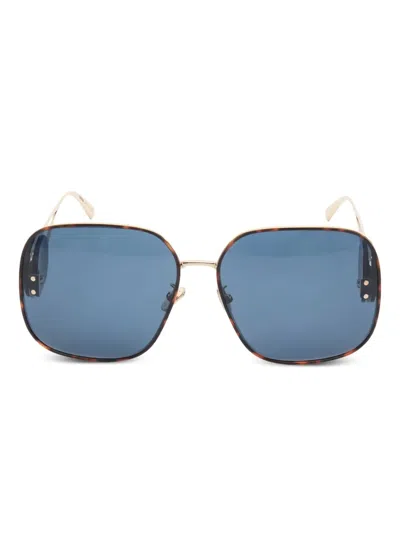 Pre-owned Dior 2020s Boby S1u Geometric Sunglasses In Gold