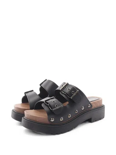 Pre-owned Dior 2020s Quake Leather Heeled Sandals In Black