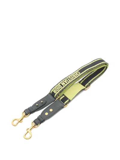 Pre-owned Dior 2020s Embroidered Canvas Shoulder Strap In Black