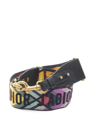 Pre-owned Dior 2020s Embroidery Shoulder Strap In Black