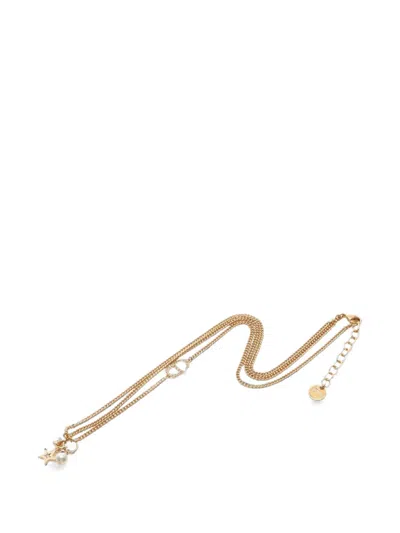 Pre-owned Dior 2020s Faux-pearl Pendant Necklace In Gold