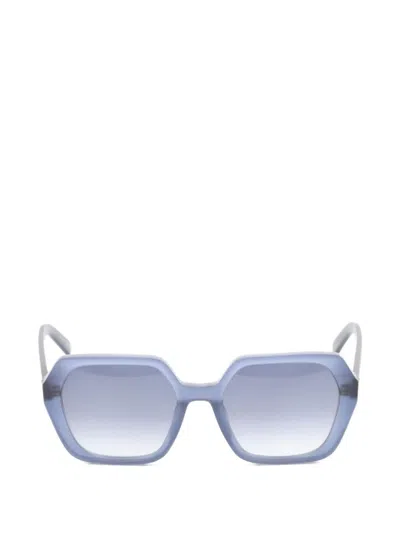 Pre-owned Dior 2020s Geometric-frame Sunglasses In Blue